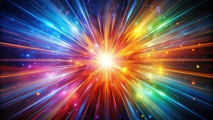Fototapeta premium Explosion of colorful light representing the big bang theory , big bang, universe, creation, explosion, energy, science