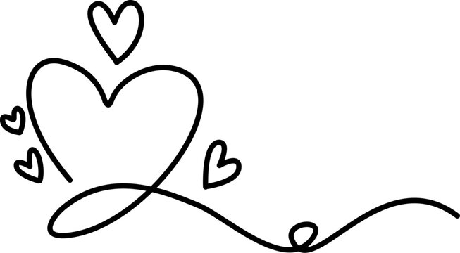 hand drawn heart line art doodle 