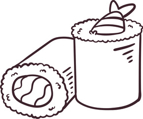 sushi japanese food style line art