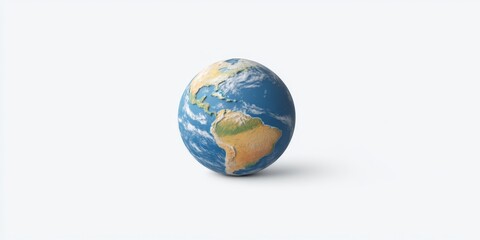 Fototapeta premium Creative 3D Earth Icon: Abstract Cartoon Planet for Environmental Protection Campaigns. Minimalist Design with Elegant Gradients for Eco-friendly Marketing, UI, and Graphic Design. Green Sustainabilit