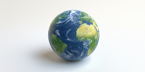 Fototapeta premium Creative 3D Earth Icon: Abstract Cartoon Planet for Environmental Protection Campaigns. Minimalist Design with Elegant Gradients for Eco-friendly Marketing, UI, and Graphic Design. Green Sustainabilit