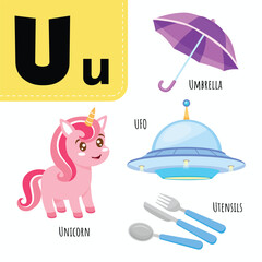 Vector of education english alphabet with cute cartoon for kids 