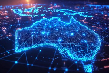 Digital map of australia network connectivity created with generative ai
