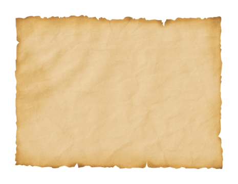 treasure map, paper scroll template, isolated, extracted on transparent background, png file