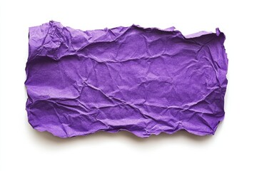 Violet piece of crumpled paper isolated