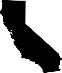 State of California Silhouette Outline Graphic Design with Transparent Background	