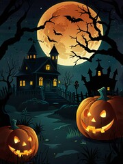 halloween background with pumpkin