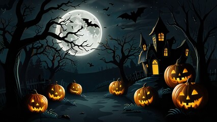 halloween background with pumpkin