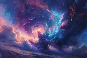 Swirling Clouds of Cosmic Gas and Stars