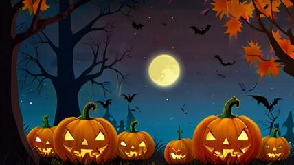 Fototapeta premium halloween background with pumpkin