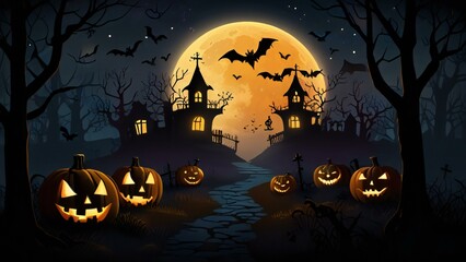 Fototapeta premium halloween background with pumpkin