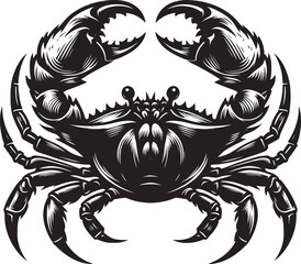 Sea crab silhouette illustration isolated on a white background