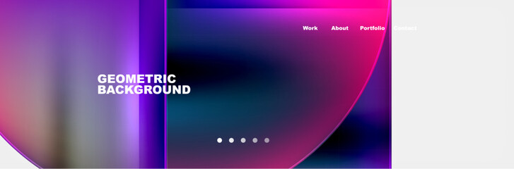 Round triangles and squares web site page template. Vector Illustration For Wallpaper, Banner, Background, Card, Book Illustration, landing page