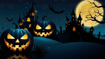 Fototapeta premium halloween background with pumpkin