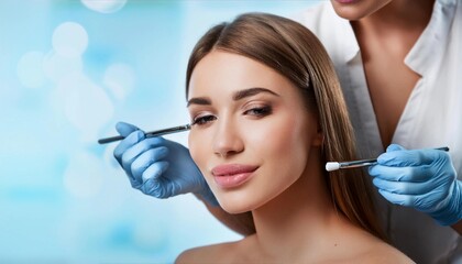 cosmetic procedures for a beautiful woman in a beauty salon