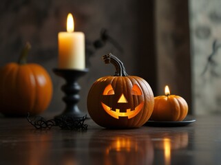 jack o lantern with candles