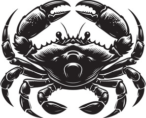 Sea crab silhouette illustration isolated on a white background