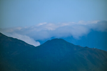 Obraz premium Close-up of the mountains with blue sky. Nature scene.