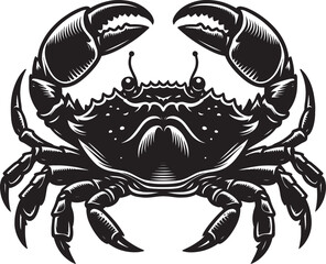 Sea crab silhouette illustration isolated on a white background