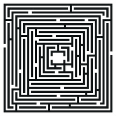 Labyrinth maze vector. Square maze game illustration