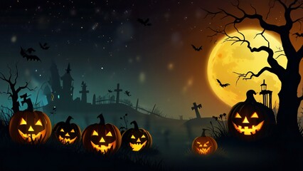 Fototapeta premium halloween background with pumpkin