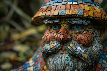 Obraz premium a mosaic statue of a man. 
