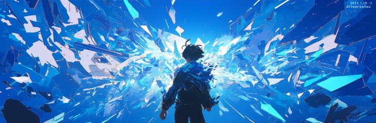 Dynamic Energy and Motion in a Manga and anime-style Sharp Focus Image with Enhanced Dynamic Convergence Lines,Anime-Style,illustration,Picture BooksFor Poster,Novel,UI,WEB,Game,Design,Abstract