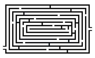 Labyrinth maze vector. Square maze game illustration