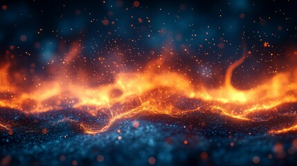 Fototapeta premium Abstract Fire and Sparkles Background
