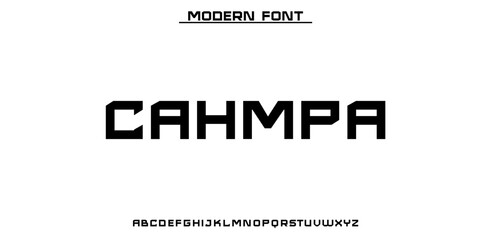 Modern Bold Font. Extended Font. Typography urban style alphabet fonts for fashion, sport, technology, digital, movie, logo design, vector illustration
