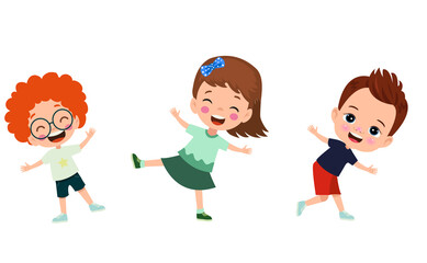 vector illustration of students in different postures