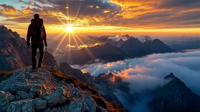 Climbers on a mountainside offering assistance over the precipice. Collaboration and the never-give-up mentality