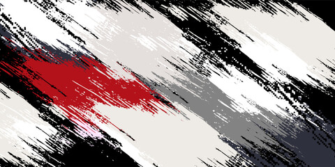 Abstract and Colorful Brush Background with Halftone Effect. Brush Stroke Illustration for Banner, Poster, or Sports Background.