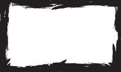 Fototapeta premium black grunge brush lines stroke frame border artistic blank background