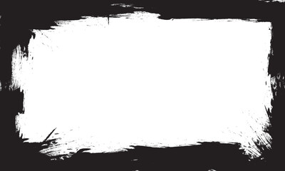 Fototapeta premium black grunge artistic brush lines stroke frame border space blank background