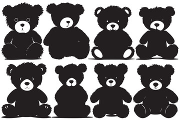 Teddy Bear Silhouette Vector bundle