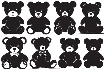 Teddy Bear Silhouette Vector bundle