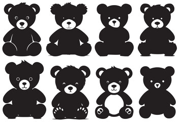 Teddy Bear Silhouette Vector bundle