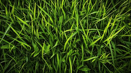 Obraz premium Close Up View of Lush Green Grass