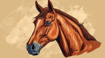 Cartoon portrait of a horse