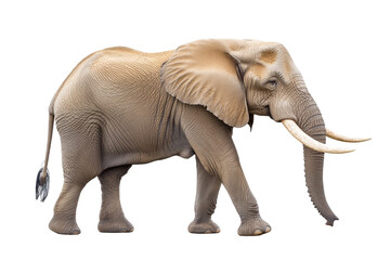 Obraz premium Majestic Elephant with Large Tusks Isolated on White Background