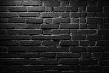 Fototapeta premium Moody black brick wall with subtle spotlight