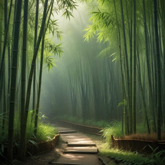 bamboo forest in the morning