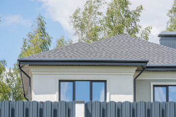 Shingles texture - close up view of asphalt roofing shingles
