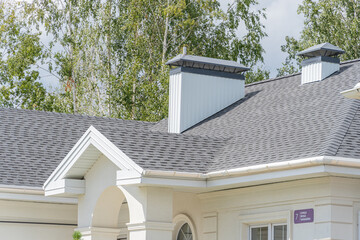 Shingles texture - close up view of asphalt roofing shingles