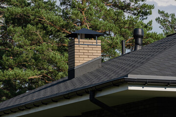 Shingles texture - close up view of asphalt roofing shingles