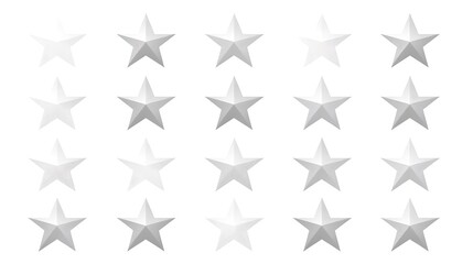 Minimalist Illustration of Light Grey Stars on White Background in Rows of Fifty - Simple Design Concept for Pattern or Decoration