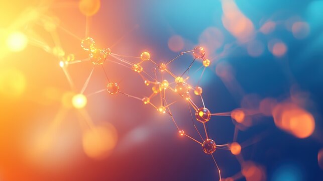 Dynamic Digital Art Showcases Decentralized Decision-Making, Agile Organizational Structure, and Glowing Team Connectivity with Vibrant Gradients and Modern Design