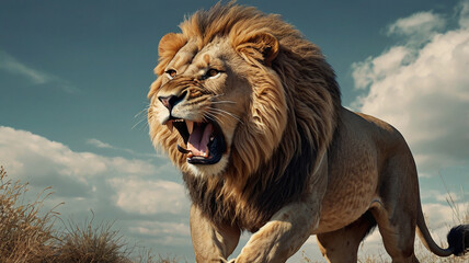 King of jungle roaring LION