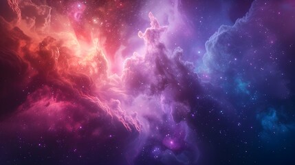 Obraz premium Mesmerizing Outer Space Nebula with Swirling Vibrant Cosmic Clouds